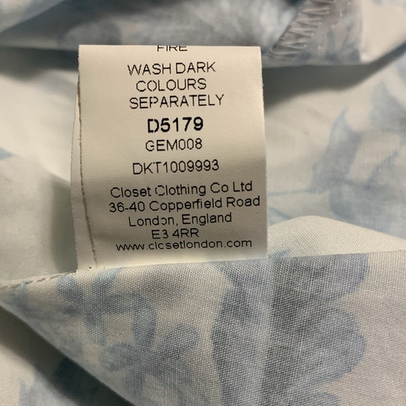 Closet Women’s Fairy Core Handkerchief Point Hem SZ 10 Dress Floral Blue/White - Picture 11 of 16